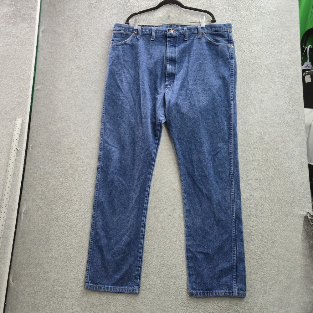 Wrangler Men Jeans 44X34 Blue Denim 13MWZ Cowboy Cut Original Fit 32" Inseam
